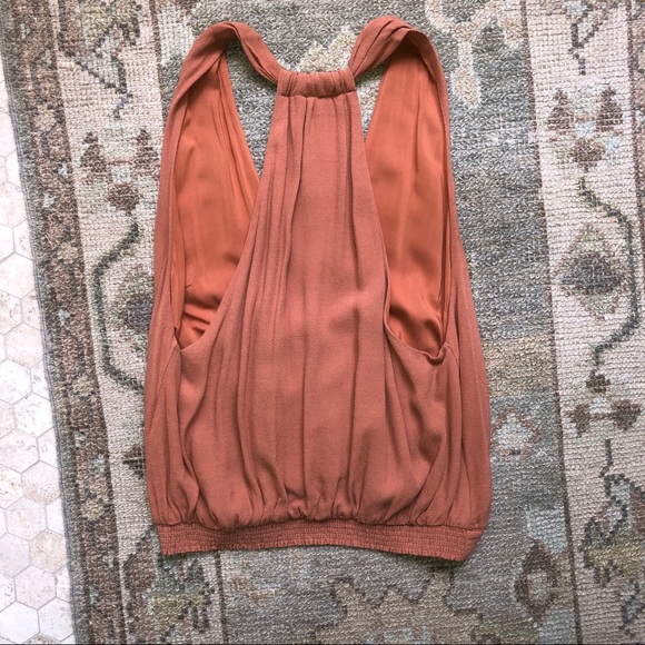Free People Burnt Orange Draper Dreams Top - Picture 4 of 5